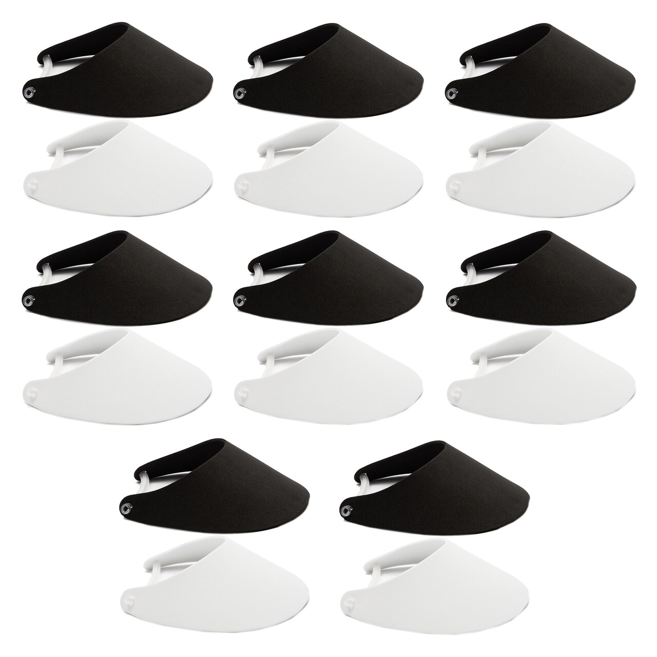 Foam Visors with Coil Bands for Crafts, Black and White (9.25 x 7 In, 16 Pack)